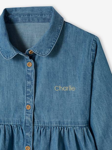 Chemise en denim léger personnalisable fille stone 3 - vertbaudet enfant 