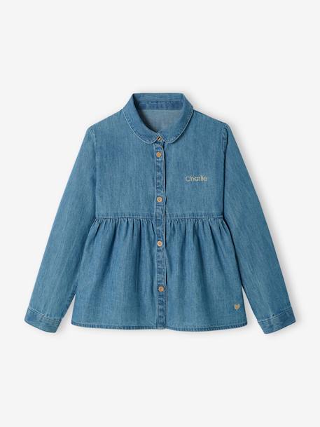 Chemise en denim léger personnalisable fille stone 6 - vertbaudet enfant 