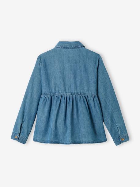 Chemise en denim léger personnalisable fille stone 2 - vertbaudet enfant 