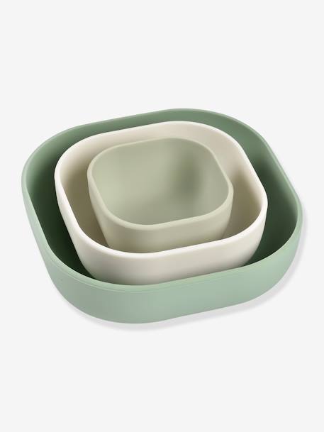 Lot de 3 bols gigogne BEABA en silicone Sage green + cotton + mImisty+Velvet grey + cotton + dusty r 4 - vertbaudet enfant 