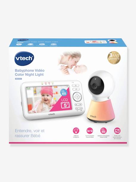 Babyphone vidéo Safe & Sound Vidéo Color Night Light BM5254 VTECH blanc 2 - vertbaudet enfant 