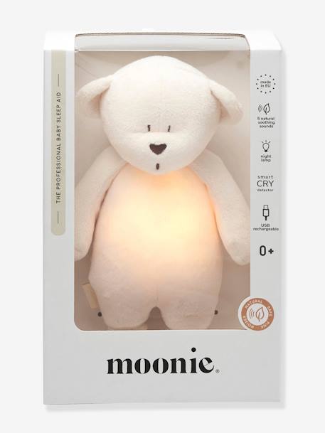 Veilleuse peluche MOONIE Ours douceur Crème+Gris 2 - vertbaudet enfant 