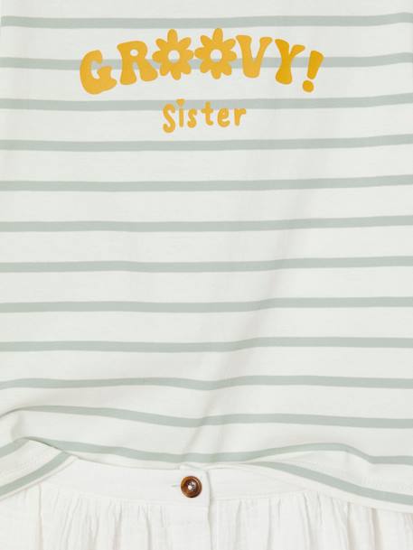 Ensemble tee-shirt et jupe en gaze de coton fille écru+terracotta 5 - vertbaudet enfant 