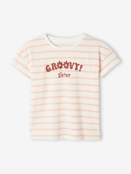 Ensemble tee-shirt et jupe en gaze de coton fille écru+terracotta 9 - vertbaudet enfant 