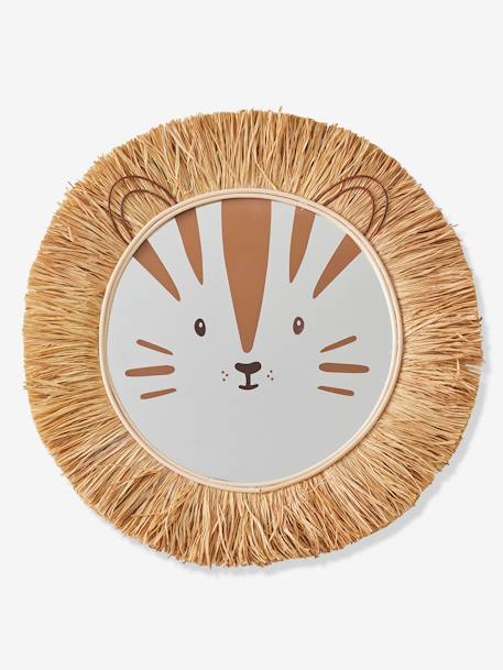 Miroir XL Lion en rotin et raphia moka 3 - vertbaudet enfant 