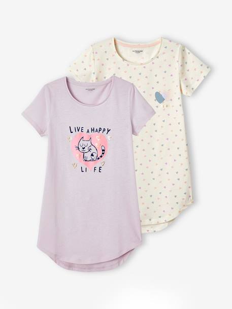 Lot de 2 chemises de nuit coeurs  - vertbaudet enfant