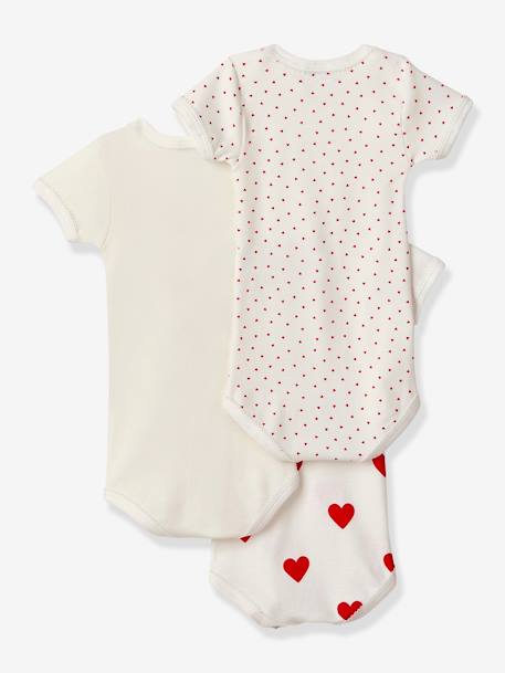 Lot de 3 bodies manches courtes en coton bio PETIT BATEAU blanc 2 - vertbaudet enfant 