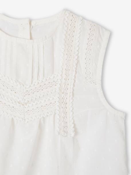 Blouse sans manches détails fantaisie fille écru 5 - vertbaudet enfant 