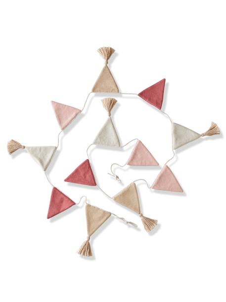 Guirlande fanions tricot BEIGE CLAIR UNI+rose poudré 8 - vertbaudet enfant 