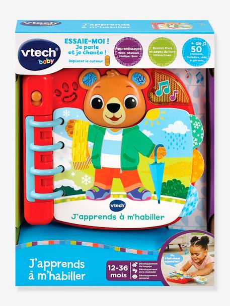 Livre interactif - J'apprends à m'habiller - VTECH multicolore 2 - vertbaudet enfant 