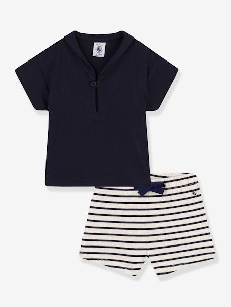 Ensemble naissance 2 pièces PETIT BATEAU bleu 4 - vertbaudet enfant 