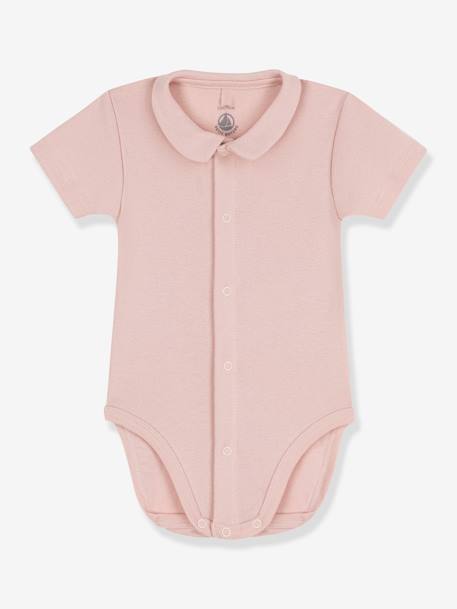 Body manches courtes avec col PETIT BATEAU rose 1 - vertbaudet enfant 