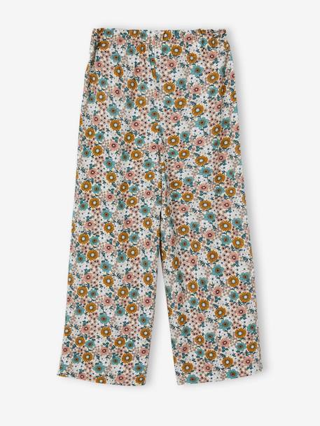 Pantalon large motifs fleurs fille écru+jaune pâle+multicolore 7 - vertbaudet enfant 