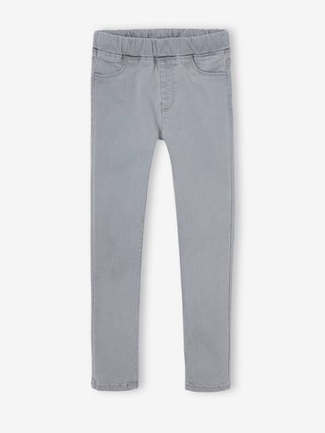 Jean tregging Basics fille bleu jean+denim gris+double stone+stone 5 - vertbaudet enfant 