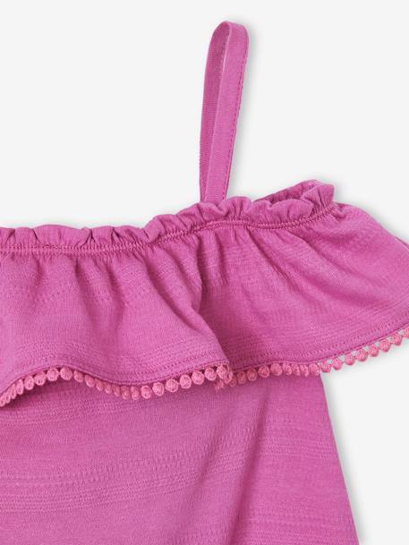 Débardeur volanté fille en tissu fantaisie reliéfé pivoine 3 - vertbaudet enfant 