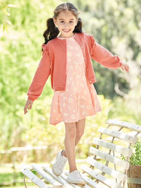 Fille-Ensemble-Ensemble robe et cardigan fille