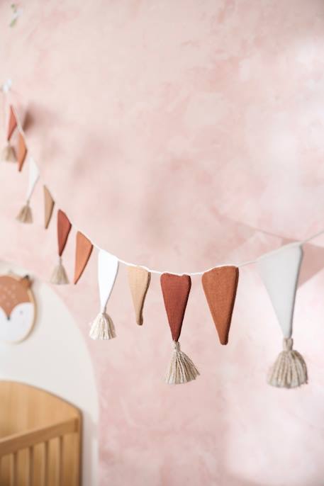 Guirlande fanions tricot BEIGE CLAIR UNI+rose poudré 3 - vertbaudet enfant 