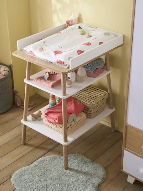 Table à langer LIGNE CONFETTI blanc/bois 8 - vertbaudet enfant 