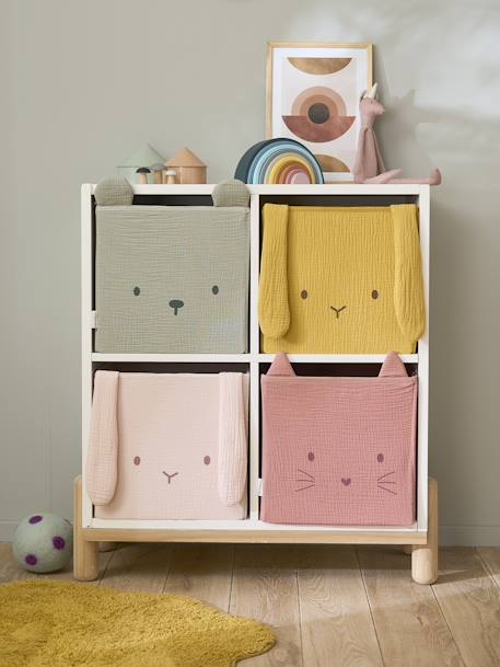 Lot de 2 bacs animaux en gaze de coton lot blanc+lot jaune+lot rose 10 - vertbaudet enfant 