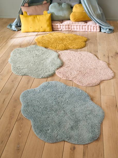 Tapis Nuage éponge bleu grisé+gris clair+moutarde+rose poudré+vert sauge 17 - vertbaudet enfant 