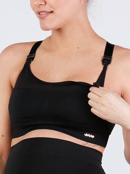 Brassière de sport de grossesse et d’allaitement Woma CACHE COEUR noir 2 - vertbaudet enfant 