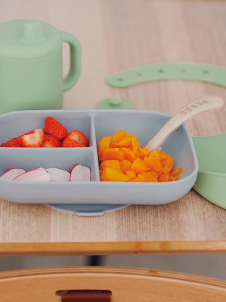 Coffret repas Les Essentiels 4 pièces BEABA en silicone vert sauge 3 - vertbaudet enfant 