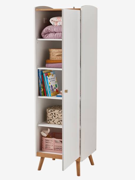 Armoire 1 porte LIGNE CONFETTI BLANC/BOIS 2 - vertbaudet enfant 