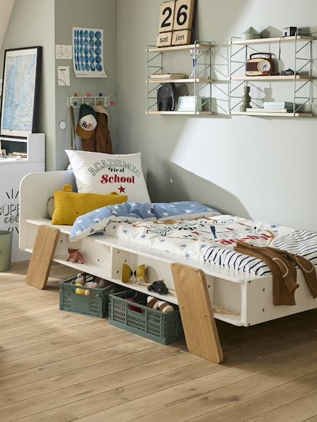 Lit enfant avec rangements LIGNE ARCHITEKT blanc/bois 3 - vertbaudet enfant 