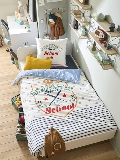 Parure housse de couette + taie d'oreiller enfant Academic écru 8 - vertbaudet enfant 