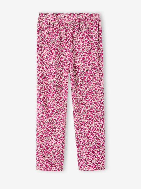 Pantalon fluide imprimé fleurs fille écru+rose+vert 2 - vertbaudet enfant 