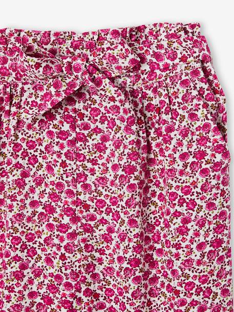 Pantalon fluide imprimé fleurs fille écru+rose+vert 3 - vertbaudet enfant 