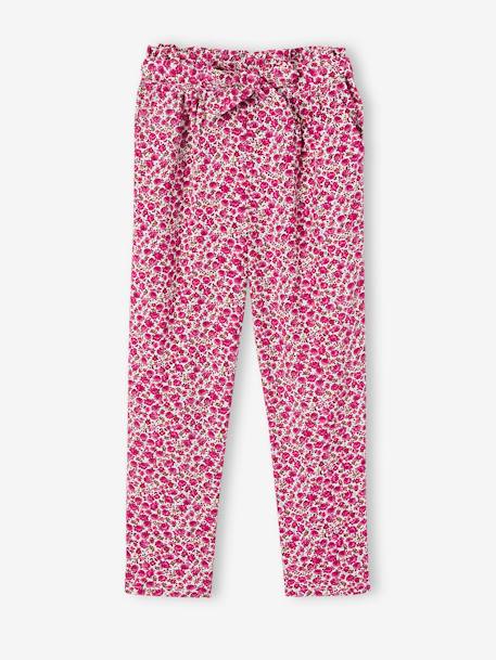 Fille-Pantalon fluide imprimé fleurs fille