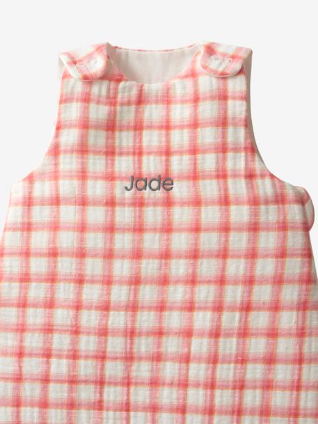 Gigoteuse spécial été en gaze de coton CARREAUX personnalisable Oeko-Tex® bleu+rose 8 - vertbaudet enfant 