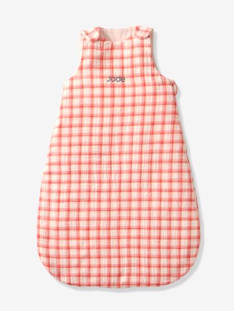 Gigoteuse spécial été en gaze de coton CARREAUX personnalisable Oeko-Tex® rose 1 - vertbaudet enfant 