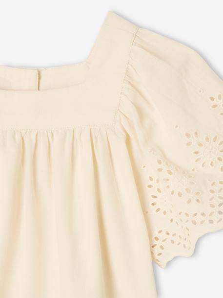 Blouse manches courtes bébé en broderie anglaise écru 4 - vertbaudet enfant 