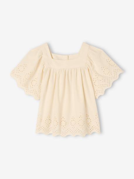 Blouse manches courtes bébé en broderie anglaise écru 3 - vertbaudet enfant 