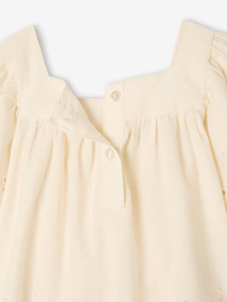 Blouse manches courtes bébé en broderie anglaise écru 6 - vertbaudet enfant 