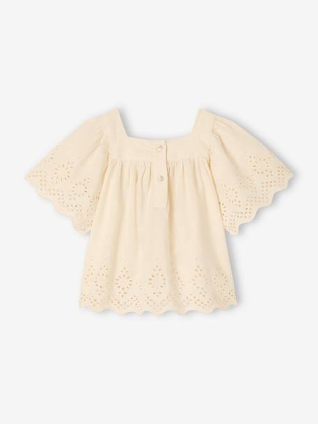 Blouse manches courtes bébé en broderie anglaise écru 5 - vertbaudet enfant 