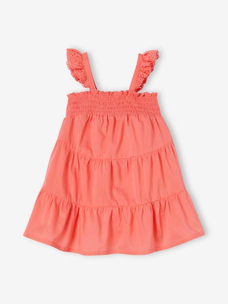 Robe à smocks bébé 3 volants rose 1 - vertbaudet enfant 