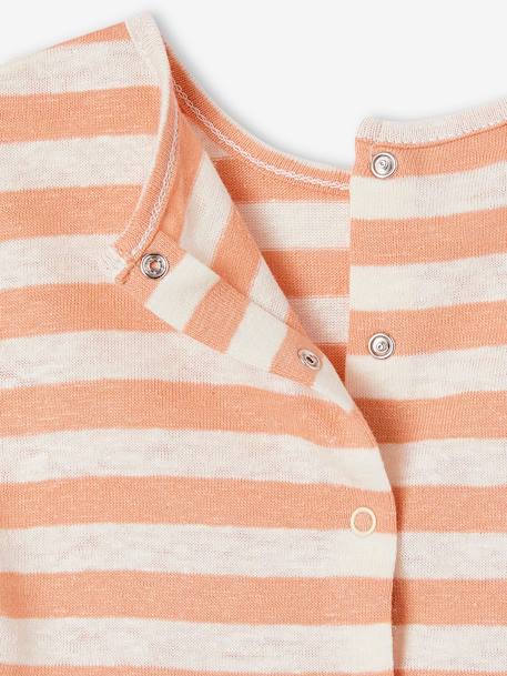 Ensemble bébé short, T-shirt rayé et bandeau orange 9 - vertbaudet enfant 