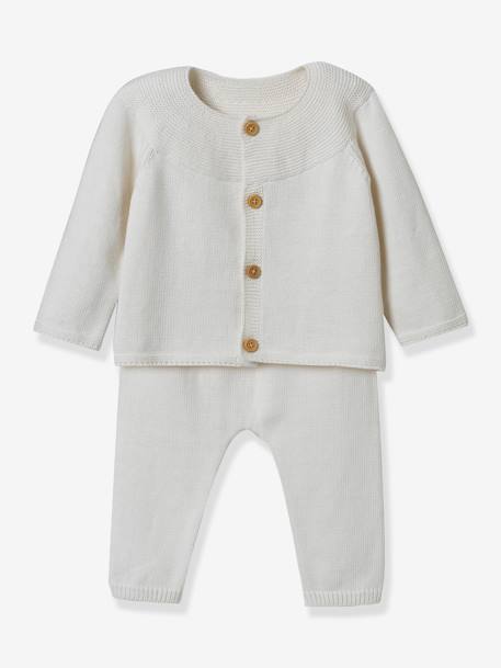 Ensemble Bébé en tricot CYRILLUS écru 1 - vertbaudet enfant 