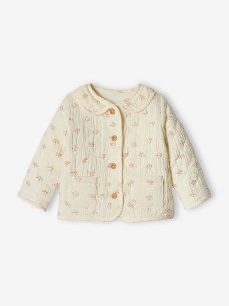 Veste bébé en gaze de coton Beige imprimé bleu+écru 7 - vertbaudet enfant 