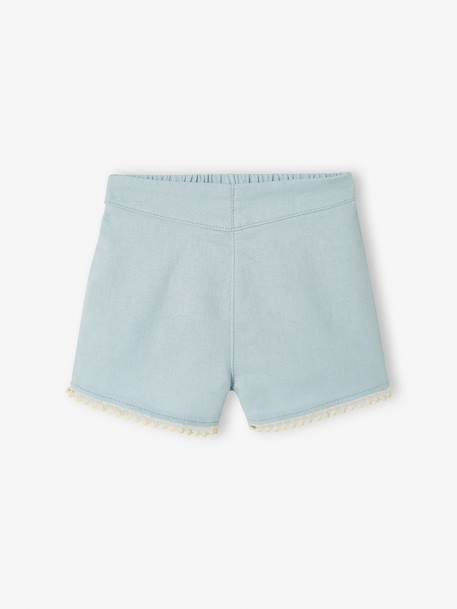 Short bébé finition pompons bleu ciel 2 - vertbaudet enfant 