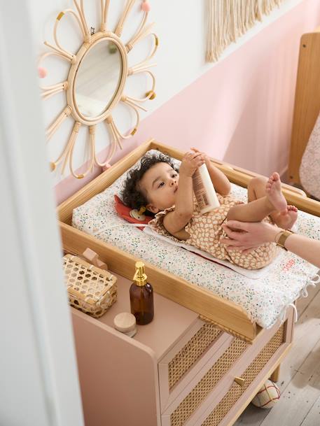 Commode en cannage LIGNE POÉSIE rose+vert 5 - vertbaudet enfant 