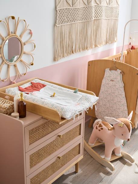 Commode en cannage LIGNE POÉSIE rose+vert 4 - vertbaudet enfant 