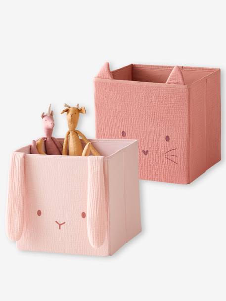 Lot de 2 bacs animaux en gaze de coton lot blanc+lot jaune+lot rose 11 - vertbaudet enfant 