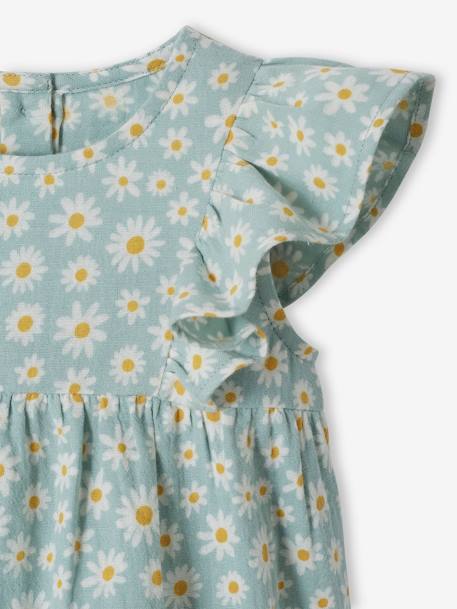 Blouse avec volants bébé bleu grisé 3 - vertbaudet enfant 