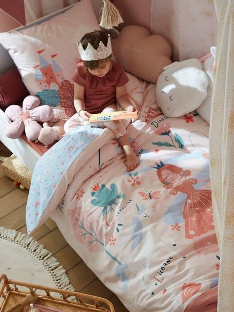 Parure housse de couette + taie d'oreiller enfant ABC PRINCESSE mauve 8 - vertbaudet enfant 