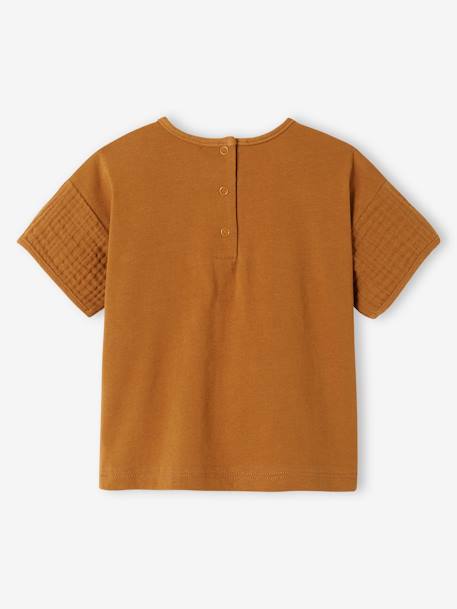 T-shirt bébé bi-matière caramel 5 - vertbaudet enfant 