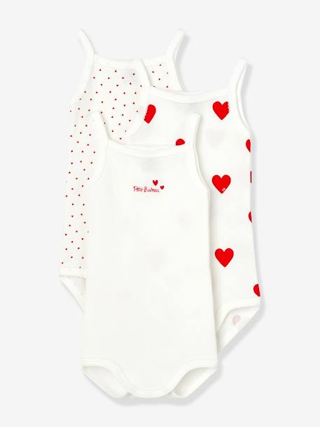 3 bodies bretelles PETIT BATEAU blanc 1 - vertbaudet enfant 